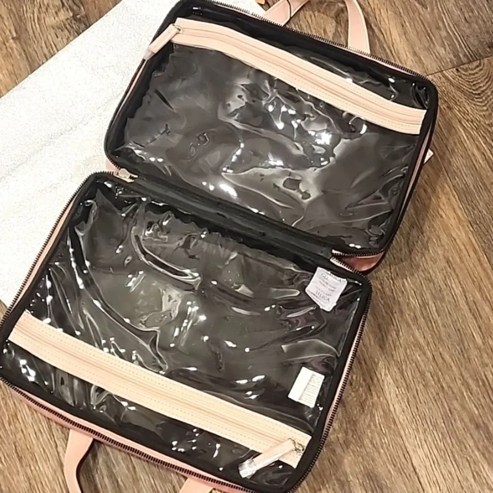 Steve Madden Logo‎ Weekender Zip Around Cosmetic Bag- Blush/Multi